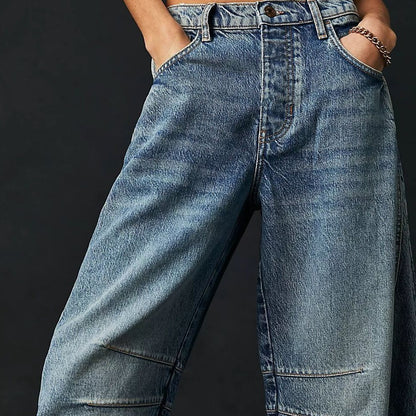 High Stretch Mid-Rise Barrel Jeans